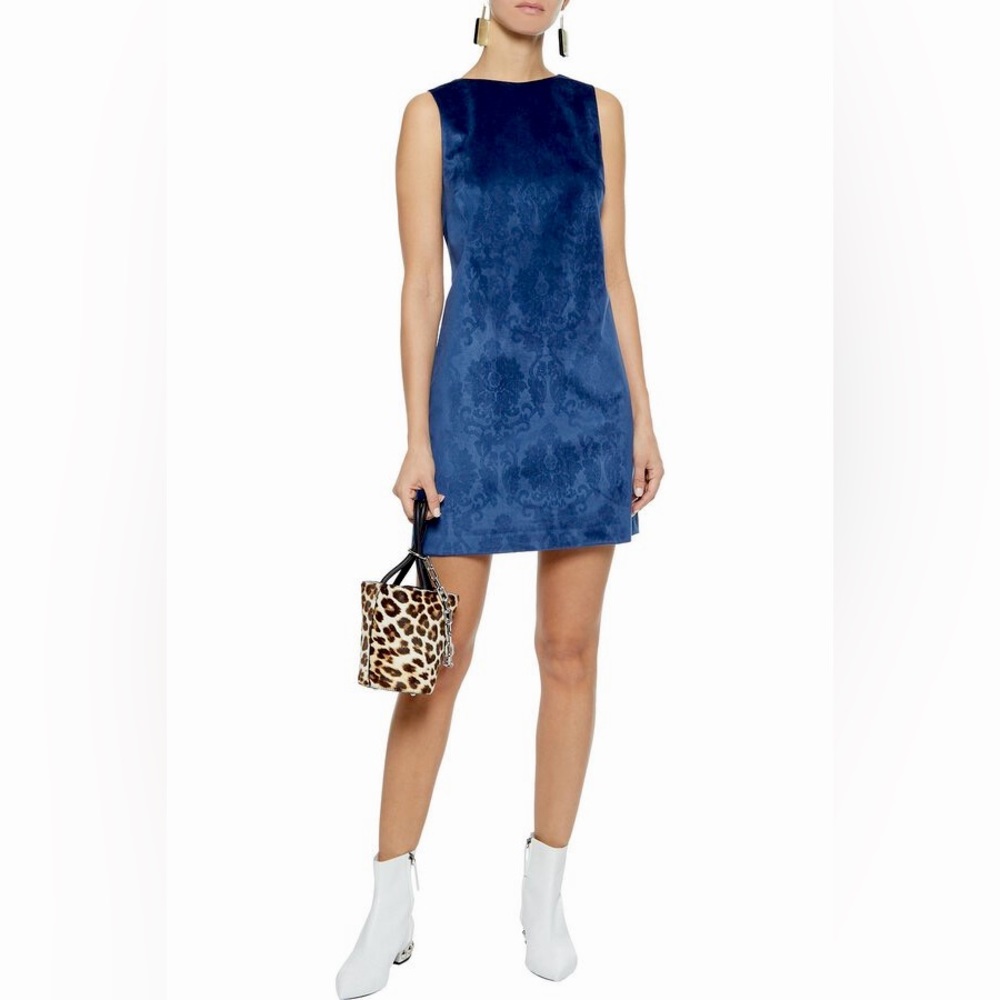 Alice + Olivia Clyde Jacquard Printed Velvet Mini Dress
